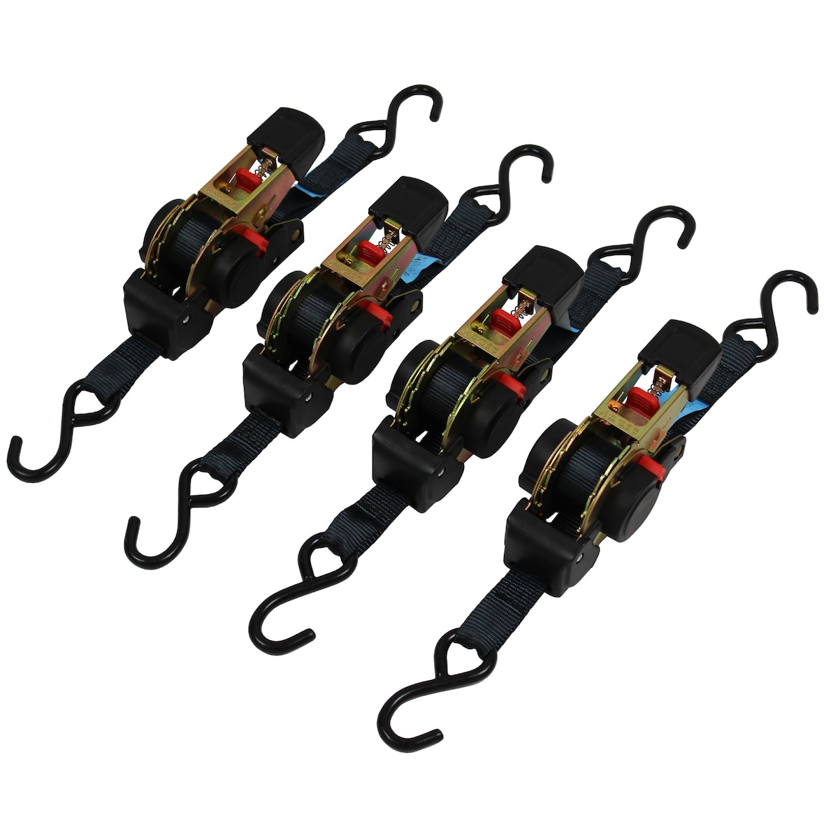 4x Automatik Spanngurt Zurrgurt 1,8m x 25mm 320/640 daN selbstaufrollend mit S-Haken