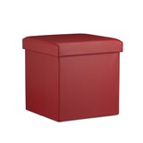 thumbnail of Relaxdays Faltbarer Sitzhocker, Sitzcube mit Stauraum, Fußablage, Sitzwürfel aus Kunstleder, HBT 38x38x38 cm, dunkelrot