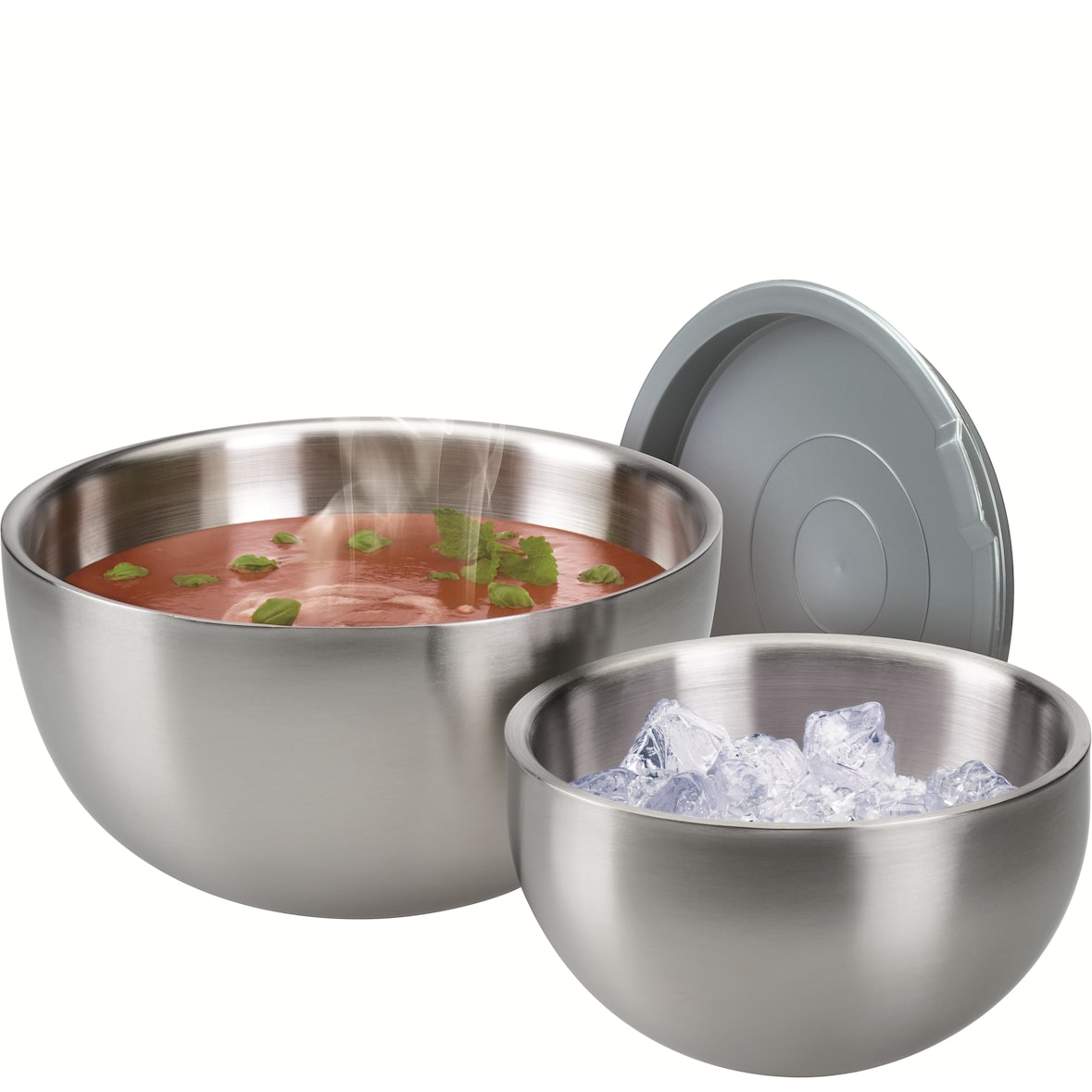 GSW Thermoschüssel 18 x 10cm mit Kunststoffdeckel, doppelwandig ca. 1,3 L