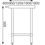 thumbnail of Vogue Arbeitstisch 900x1500x600mm mit Grundboden aus Edelstahl