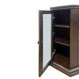 thumbnail of Elektrischer Kamin-Eck-Bodenkamin MADISON aus Walnussholz L126 x T78 x H83