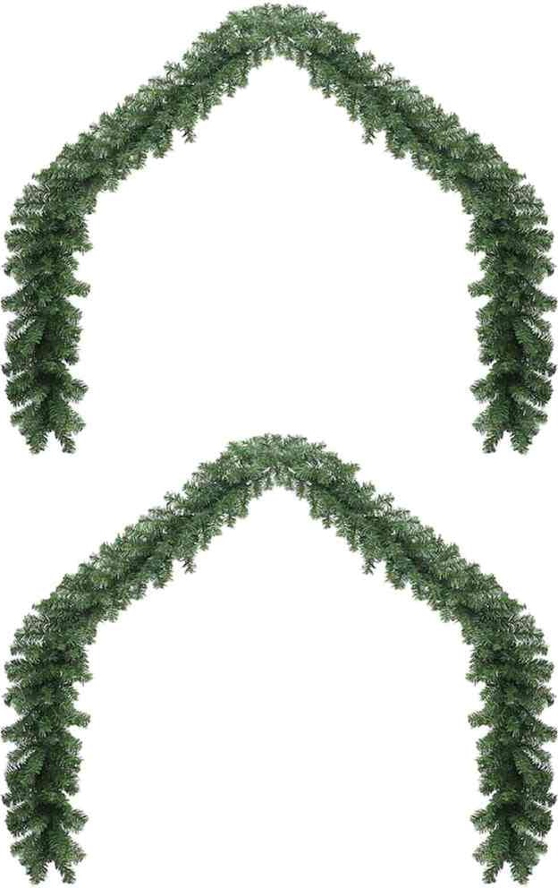 vidaXL Weihnachtsgirlande mit 600 LEDs 2 pcs Grün PVC