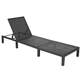 thumbnail of Lettino prendisole in poly-rattan HWC-A51, lettino relax da giardino ~ Premium antracite, cuscini crema