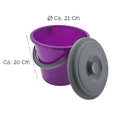 thumbnail of Eimer 5 Liter mit Deckel - Robustes 3er Set Kunststoff Lebensmittelecht - Farbig Sortiert für Lagerung & Transport