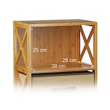 thumbnail of Relaxdays Regal Bambus mit Korb, 4 Ablagen, Holz Standregal, Badregal, Faltbox, HxBxT: 105 x 42 x 29 cm, natur braun