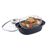 thumbnail of GSW Aromabräter mit Einsatz und Glasdeckel 39 x 25 x 9,5cm, induktionsgeeignet, backofengeeignet bis 240°C