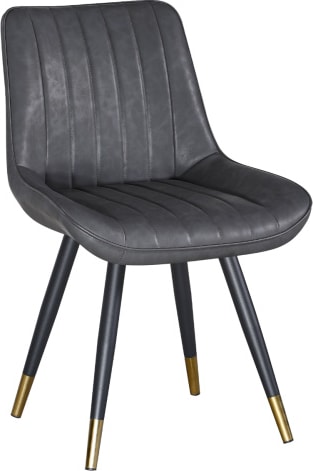 Restaurant Bistro Stuhl Jessie Kunstleder Grau Retro Design : Grau