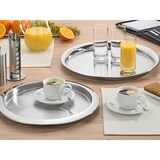 thumbnail of Edelstahltablett VENGA, rund, Durchmesser 35 cm (30 cm), Höhe 3 cm, Oberfläche matt, Rand hochglanzpoliert,