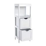 thumbnail of SVITA LINTU badkamerplank staand badkamerkast lades houtlook wit