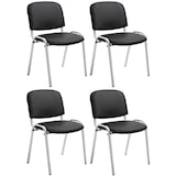 thumbnail of 4er Set Stühle Ken Chrom Kunstleder schwarz