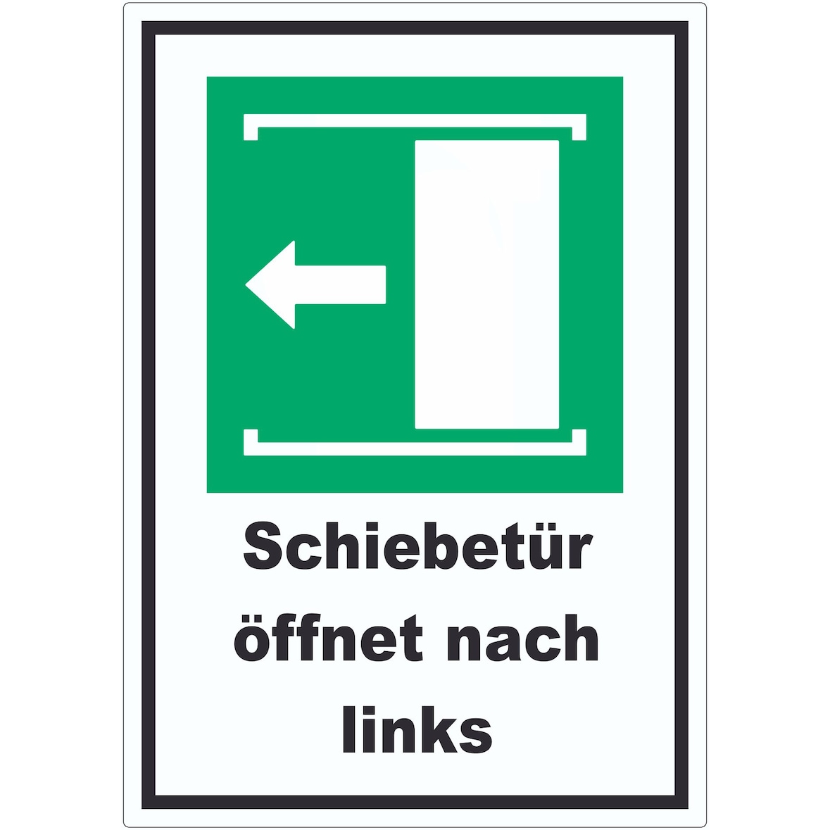 Schiebetür öffnet nach links Aufkleber A8 (52x74mm)