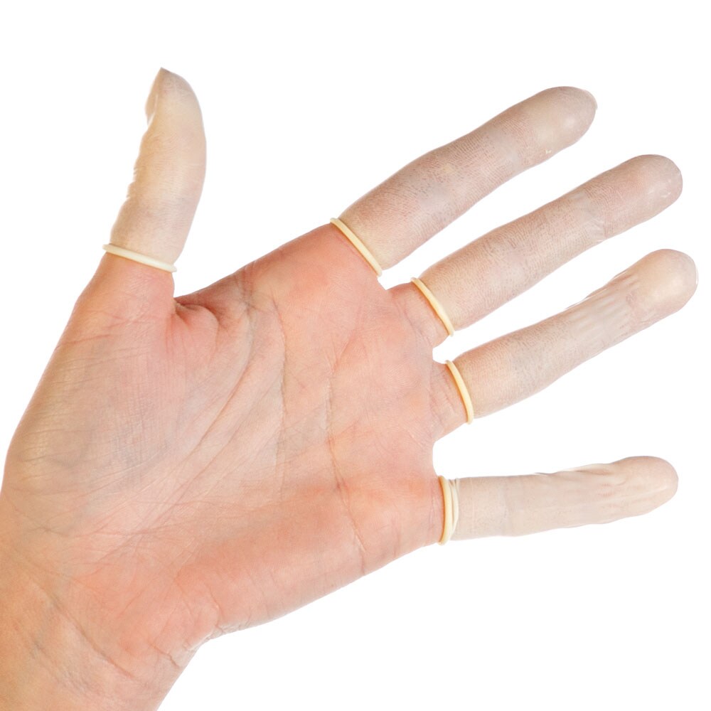 Latex Fingerlinge puderfrei Weiss Gr. XL 100 Stück Latexfingerlinge