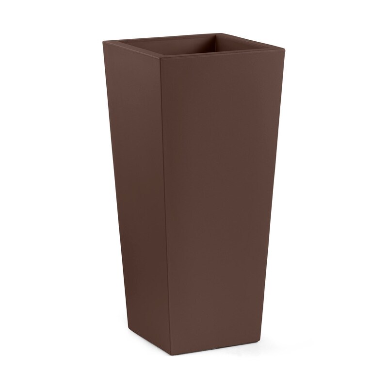 Lyxo Design - Vaso Alto Quadrato da Esterno e Interno - Serie Gaia in Polietilene colore Corten 38x28x85 cm CH402-0850M1-008NA