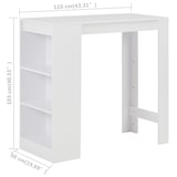 thumbnail of Mesa alta de cocina con estantería blanco 110x50x103 cm