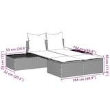 thumbnail of vidaXL Doppel-Sonnenliege mit Kissen Hellgrau Poly Rattan