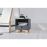 thumbnail of Möbilia nachtkastje | 1 lade, 1 open vak | MDF, grenen | B 40 x D 35 x H 40 cm | grijs-natuurlijk | 12020029 | Serie KOMMODE