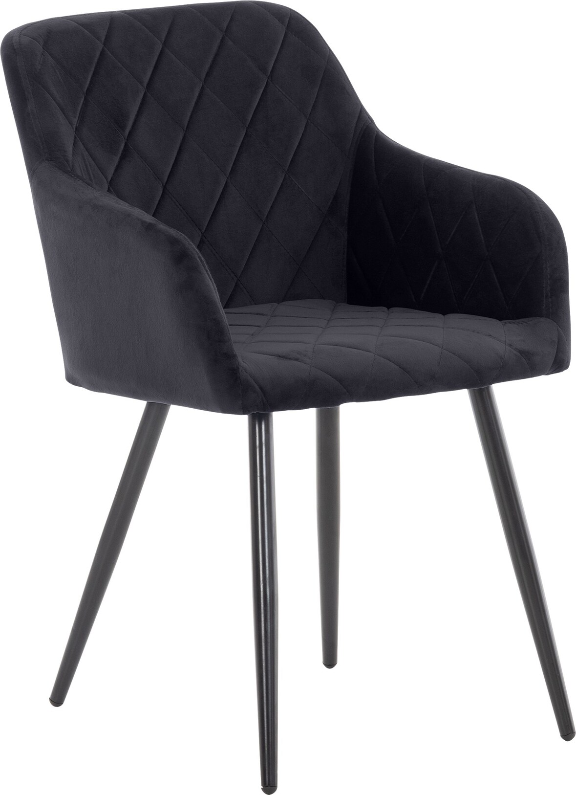 Esszimmerstuhl LISAN - Samt Schwarz 47x44x84 cm | Essstühle Esszimmerstühle Küchenstühle Wohnzimmerstühle