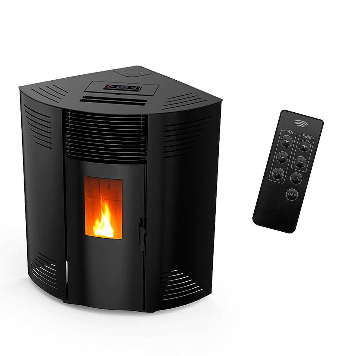 Poêle à granulés d’angle étanche Iseos 12,2 kW Noir Sannover