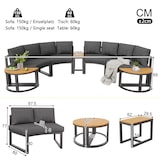 thumbnail of Merax Modulares Gartenmöbel-Set für 4-6 Personen, Loungesessel-Set, 4x Doppelsofa mit Polstern & Kissen, 3x kleine Couchtische, rundes Sofa, Grau