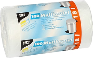 Papstar Müllbeutel, HDPE 18 l 52 cm x 46 cm weiß, 9 x 100 Stück