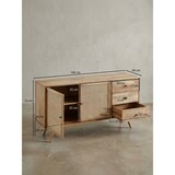 thumbnail of Design Sideboard 140x75x40 cm Mango Massivholz / Rattan, Kommode 3 Schubladen, Hoher Kommodenschrank Holz Massiv, Standschrank Wohnzimmer, 2