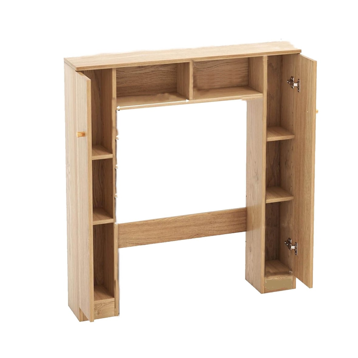 COSTWAY Armario para baño, armario para baño, estantería para baño con estantes ajustables, estantería para baño, madera, armario para baño
