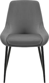 thumbnail of 2er Set Esszimmerstuhl Elmira dunkelgrau/Metall matt schwarz