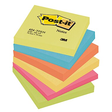 Post-it Haftnotiz Active Collection 654TFEN 76x76mm sortiert 6 St./Pack