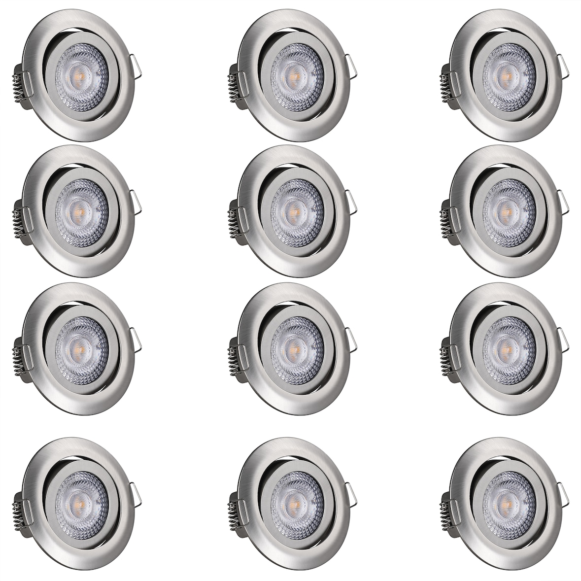 Monzana Einbauleuchte 12er Set schwenkbar und dimmbar Stil Nickel