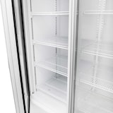 thumbnail of Frigorífico expositor para bebidas blanco 3 puertas vidrio abatibles 1360L ventilado 0 a 7°C LED con cerradura profesional Vaiotec Topline 12722