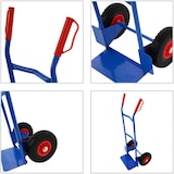 thumbnail of PROREGAL Stahlrohr-Sackkarre mit Standardschaufel und Gummibereifung, HxBxT 118,5x55x45cm, Traglast 200kg, Blau, Stahl Sackkarren Transportkarre