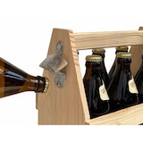 thumbnail of DanDiBo Flaschenträger 6 Flaschen Holz Bierträger mit Flaschenöffner 93945 Männerhandtasche