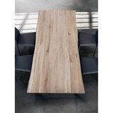 thumbnail of GREGORY Tavolo Da Pranzo Moderno Di Design Massello Cm 250x100 Struttura Nera Piano Naturale Per Sala Da Pranzo Ristorante colore Nero