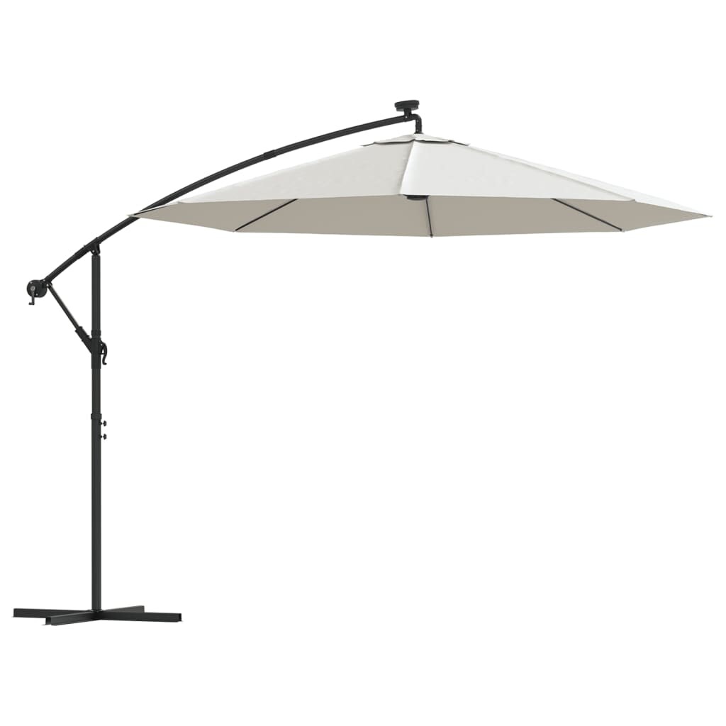 vidaXL Sonnenschirm Ampelschirm mit LED-Beleuchtung 300 cm Metallmast