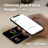 thumbnail of Plaque avis Google NFC connectée avec QR code Viewup - 10x10cm - Acrylique rigide - Noir