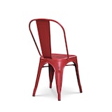 thumbnail of Lot de 4 chaises en métal rouge mat style industriel - Effet vieillit