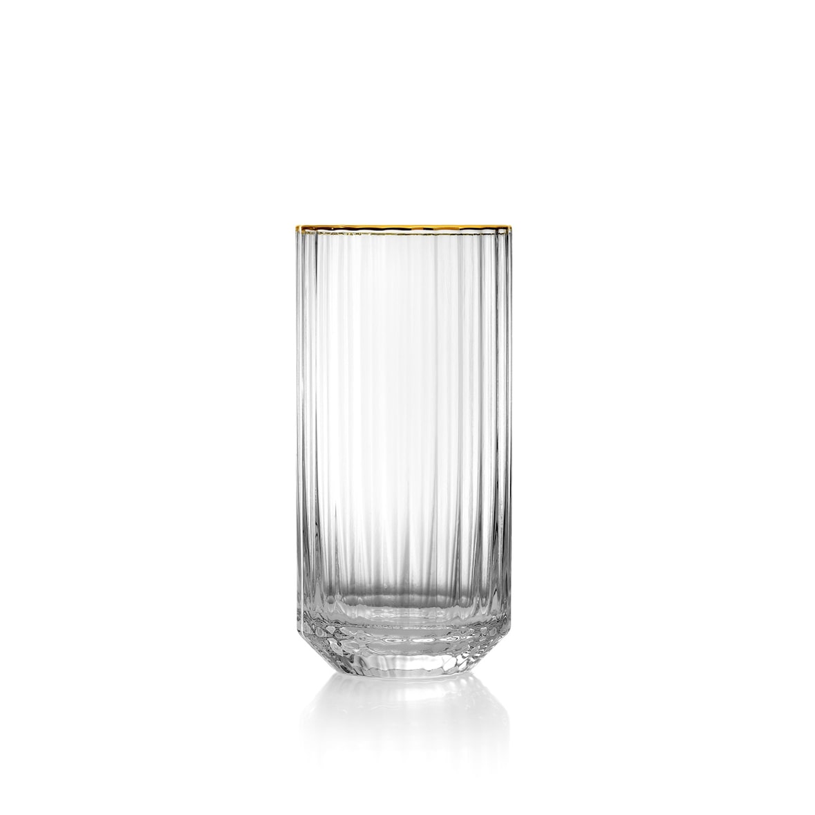 Bazar Bizar Longdrinkglas van glas 6.7x6.7x14 cm goudkleurig