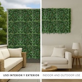 thumbnail of WellHome – Giardino verticale artificiale – Pannello siepe 100x100 cm per interni ed esterni – Foglie verdi con dettagli rossi