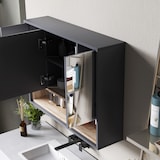 thumbnail of HOMCOM Specchiera Bagno a 3 Ante con Armadietto 80x20x60 cm Grigio