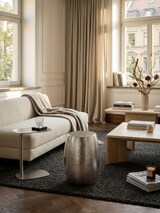 thumbnail of Beistelltisch 30x49,5x30cm Aluminium Silber Dekotisch orientalisch rund, Kleiner Hammerschlag Abstelltisch, Designer Ablagetisch Metall modern,