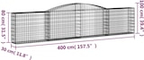 thumbnail of vidaXL Gabionen mit Hochbogen 4 Stk. 400x30x80/100cm Verzinktes Eisen