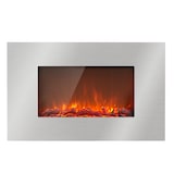 thumbnail of KlarsteinLausanne Luxe Elektrischer Kamin 2000W 2 Heizstufen 90 cm EdelstahlSilber