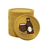 thumbnail of CombiCraft Kunststoff Wertmarken Chips Bierflasche und -Glas in Gold- 100 Stück - Ø29 mm