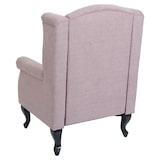 thumbnail of Chesterfield fauteuil, relax club fauteuil wing chair, waterafstotende stof/textiel ~ lichtroze met poef