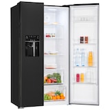 thumbnail of Exquisit Side by Side SBS520-CF-040E inoxlook-az | 513 L Volumen | Side by Side Kühlschrank mit Eiswürfelspender | Wassertank | Kühlschrank schwarz