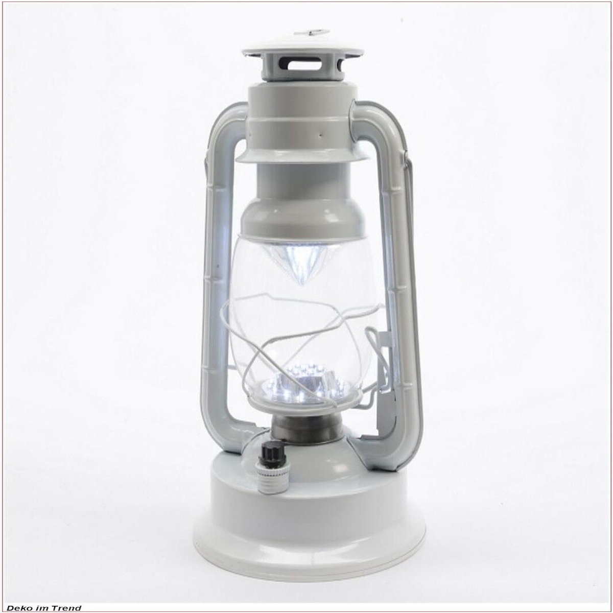 LED Laterne Sturmlaterne Licht Campinglampe dimmbar H 24,5 cm weiß