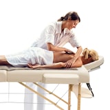thumbnail of 2-Zonen Massageliege-Set 7,5cm Polsterung + Rollen + Taschebeige