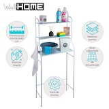 thumbnail of WellHome - Prateleira para máquina de lavar roupa de cima com 3 prateleiras em branco 65x25x155cm