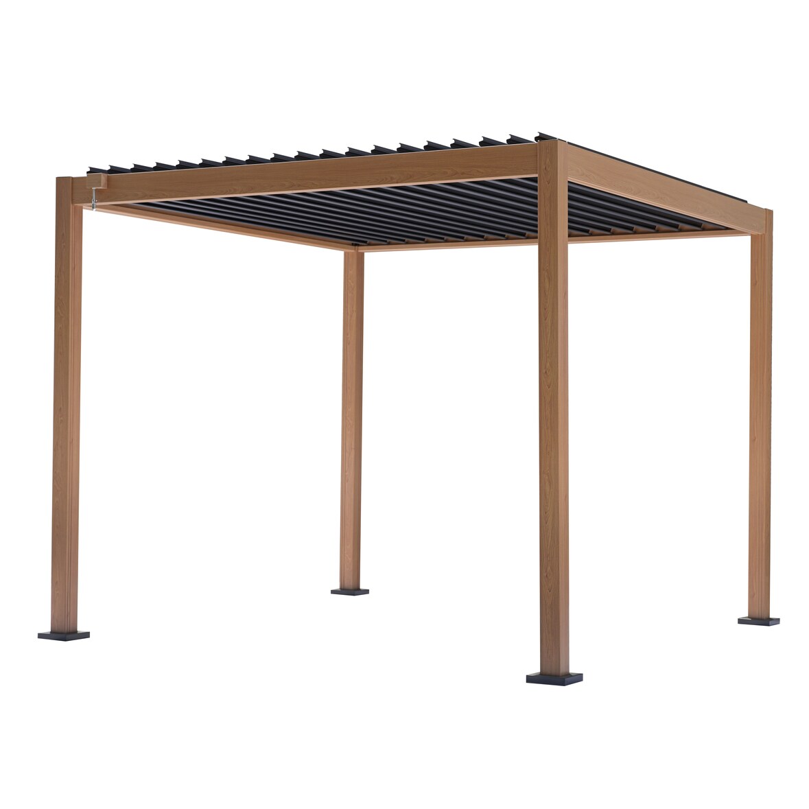 pergola alluminio 3X3 mt., effetto legno