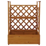 thumbnail of Hochbeet HWC-P67, Pflanz-/Blumenkasten Pflanzkübel Rankgitter Rankhilfe Spalier Holz FSC® 114x85x44cm ~ natur